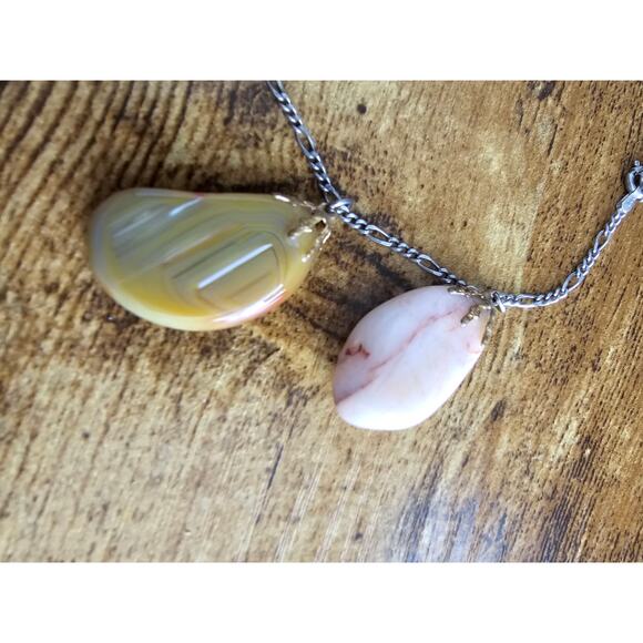 Vintage A & C Italian 925 sterling silver Charm bracelet w/ Stone Charms - Picture 2 of 5